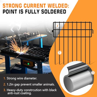 32 Panels Animal Barrier Fence No Dig, 32ft(L) X 13in(H) 1.2in Gap Rabbit Fences Ground Defense Border Small Metal Fencing, Dog Blocker Under Barriers for Garden, Flower Bed, Patio - size: 32 Panels, 32 ft(L) X 13 in(H)