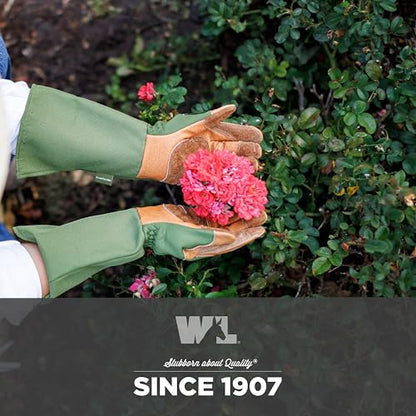 Wells Lamont Women's Leather Rose Pruning Gauntlet Gardening Gloves, Large - size: Large