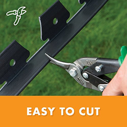 EasyFlex No-Dig Landscape Edging with Anchoring Spikes, 1.5 in. Tall Straight Top Plastic Garden Border, 40 Foot Kit, Black - style: 40 ft traditional