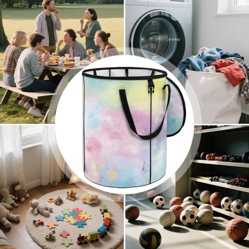 BIGCARJOB Dazzle Print Trash Can Lightweight Folding Big Trash Can with Lid Storage Bag Portable Pop Up Trash Cans for Parties, 22.83x17.71 in - color: Dazzle Print