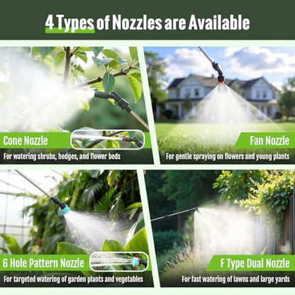 Battery Powered Sprayer 2 Gallon, Electric Pump Sprayer for Lawn & Garden - color: Green, size: 2 Gallon
