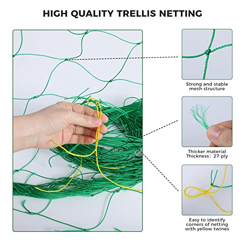 Kikhope Trellis Netting for Climbing Plants, 3 Pack 5.9x5.9 ft Trellis Net - size: 5.9ft x 5.9ft (3 Packs)