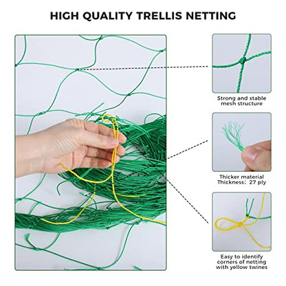 Kikhope Trellis Netting for Climbing Plants, 3 Pack 5.9x5.9 ft Trellis Net - size: 5.9ft x 5.9ft (3 Packs)