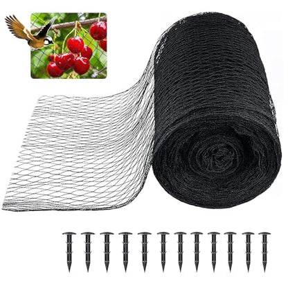 Bird Netting 3/8 Inch Mesh, 20 x 30 FT, HDPE, Rip-Resistant, Black - size: 20' x 30'