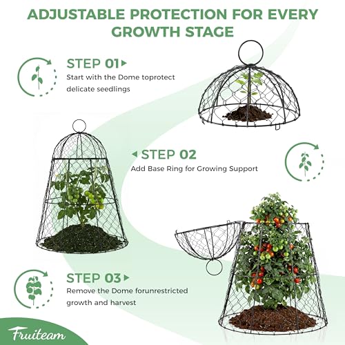 FRUITEAM 6-Pack Large Wire Plant Protectors, 13"x15.8"H Garden Cloches - size: 6 Pcs