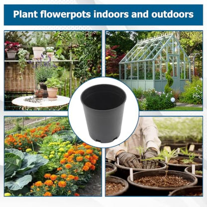 Planter Nursery Pots 0.74 Gallon Pots for Plants, Injection Molded Plastic Nursery Pots, Plant Container 0.74 Gal 10-Pack - color: Black, size: Round-7inch-10pcs