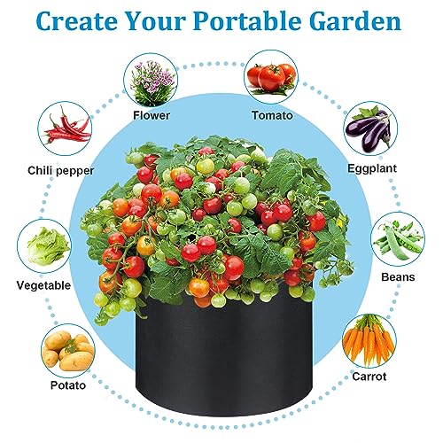 7-Pack 3-30 Gallon Plant Grow Bags 10 Gallon, Heavy Duty Thickened Fabric Planters Pots, Fabric Pots with Handles, Nonwoven Fabric Bags Suitable for Vegetables Flowers Mushroom (10 Gallon)