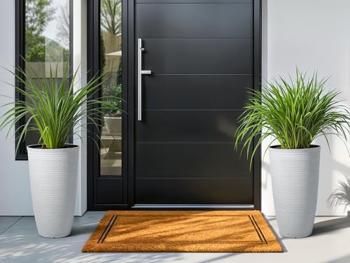 2-Pack 23.5" White Plastic Tall Tapered Planters with Ribbed Texture - color: 23.5" Pp-brushed White
