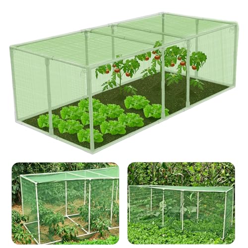 72 * 33 * 30 in Detachable Crop Cages for Garden, Plant Protection Tent with Garden Netting for Vegetables Fruits Flowers,Mesh Plant Covers for Outdoors (Green) - color: Green