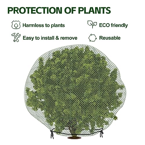 3Pcs Deer Netting for Shrubs, 7.8' x 7.8' Reusable Deer Plant Netting Cover - style: 3 Pcs