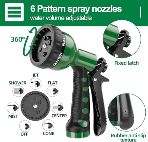 SPECILITE 3/8" Lightweight Coil Garden Hose 100 FT, EVA Flexible Water Hose - color: Green, size: 100FT