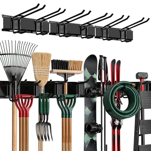 TIDYME Garage Wall Organizer, Shovel Holder Wall Mount, 48" Double Hooks - size: 48", style: Double Hooks