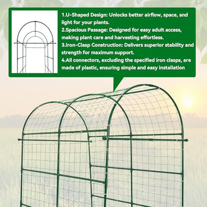 Garden Arch Trellis for Climbing Plants Outdoor - 83" H*71" W*43" L (Green) - size: 71"×44"×83"-G
