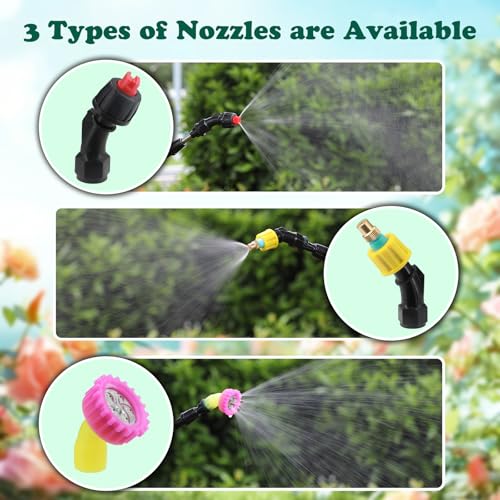 Battery Powered Sprayer 2 Gallon, Powerful Electric Garden Sprayer with 3 Mist Nozzles, USB Rechargeable Handle, Retractable Wand and Adjustable Shoulder Strap for Irrigation, Weeding(Green) - color: Green