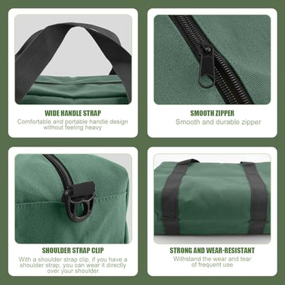 Small Tool Bag, Close Top Wide Mouth Tool Organizer Bag, Large Tool Bags - color: DarkGreen, size: 18 Inch
