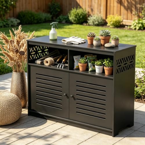 Outvita Outdoor Storage Cabinet PVC 2-in-1 Workstation