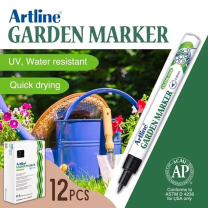 Artline Garden Marker | Water Resistant | Quick Dry Ink Great For Outside Use (4 Markers)