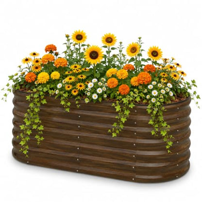 SnugNiture Galvanized Steel Raised Garden Bed Kit - 4x2x2 ft Large Metal Planter Box for Vegetables, Flowers, Herbs | Easy Assembly, Open Bottom Design - size: 4x2x2ft(1 Pack)