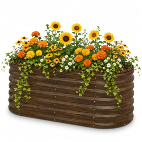 SnugNiture Galvanized Steel Raised Garden Bed Kit - 4x2x2 ft Large Metal Planter Box for Vegetables, Flowers, Herbs | Easy Assembly, Open Bottom Design - size: 4x2x2ft(1 Pack)