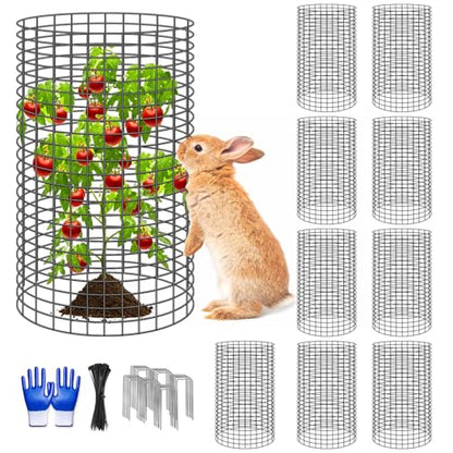 10 Pcs 11.8"x 11.8"/11.8"x 19.6" Available Chicken Wire Cloches for Plants, Plant Protector from Animal, Garden Covers Netting Iron Wire Mesh to Protect Plants Vegetables from Rabbit Squirrel Chicken - size: 11.8"D x 19.6"H