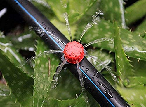 1/4 Inch Adjustable Drip Irrigation Parts, Irrigation Drippers Sprinklers for Drip Irrigation System (100)