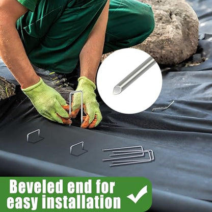 50 PCS Landscape Staples 6 Inch Galvanized Garden Stakes Garden Staples Pins Anti-Rust Ground Stakes for Weed Barrier, Irrigation Hose, Yard Lawn SOD, Landscape Fabric, Decor 6" L x1.2 W 50 pcs - size: 50 Pcs x 6"