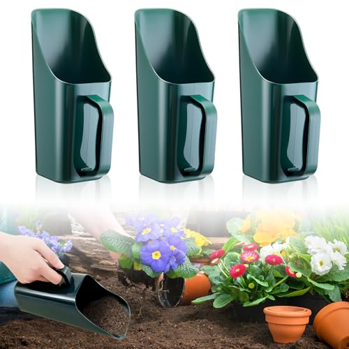 3 Pack Large Soil Scoop Plastic Garden Tool with Sifting Holes