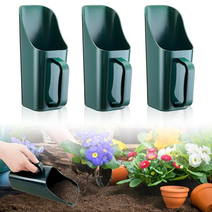 3 Pack Large Soil Scoop Plastic Garden Tool with Sifting Holes