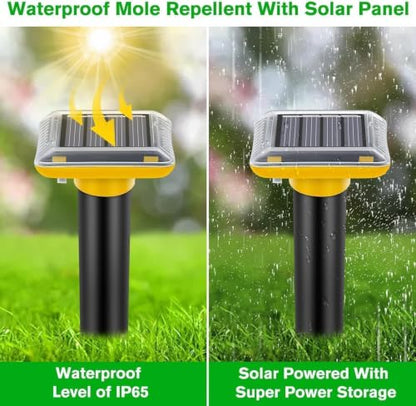 Mole Repellent Solar Powered,2026 Upgraded Gopher Repellent Ultrasonic Solar Powered,Vole Repeller Outdoor for Lawns Garden Yard,Gopher Trap Killer for Mole,Snake (Dark Yellow,6 Pack)