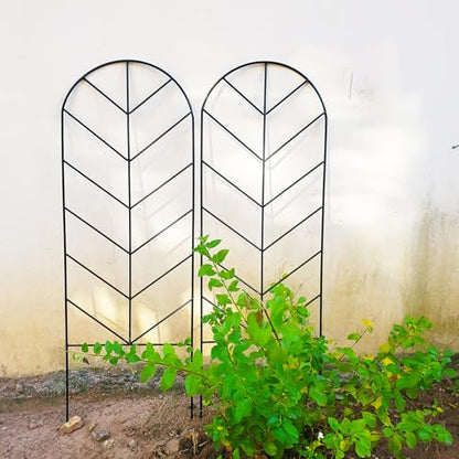 2 Pack Black Metal Garden Trellis 45"H x 15.9"W for Climbing Plants - color: 45 inch-2 pack
