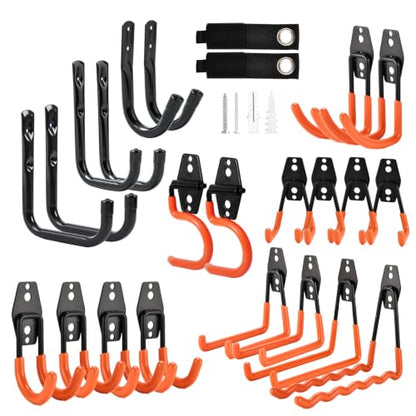 Steel Ladder Hooks 24PK Heavy Duty Anti-Slip, Wall Mount for Tools 2026 New - color: 2026 New Combo-24PC