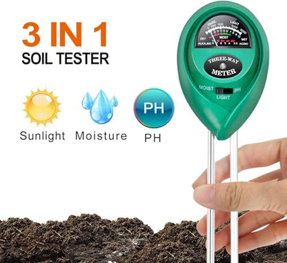 iPower 3-in-1 Soil Moisture/pH/Light Meter, Soil Test kit for Indoor & Outdoor Use, Suitable for House Plants, Garden, Lawn, Farm - size: Round New, style: 1 Pack