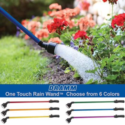 Dramm One Touch Rain Wand Watering Wand – 30 Inch Garden Watering Wand with Thumb Control Valve – Gentle Shower Spray for Plants, Flower Beds & Hanging Baskets – Yellow - color: Yellow, size: 30 Inches