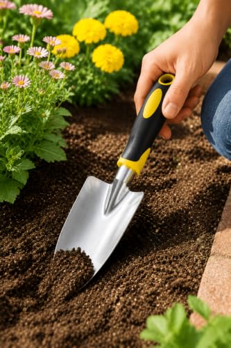 Garden Hand Trowel, Heavy Duty Stainless Steel Shovel for Planting (Wide Trowel) - color: Wide Trowel