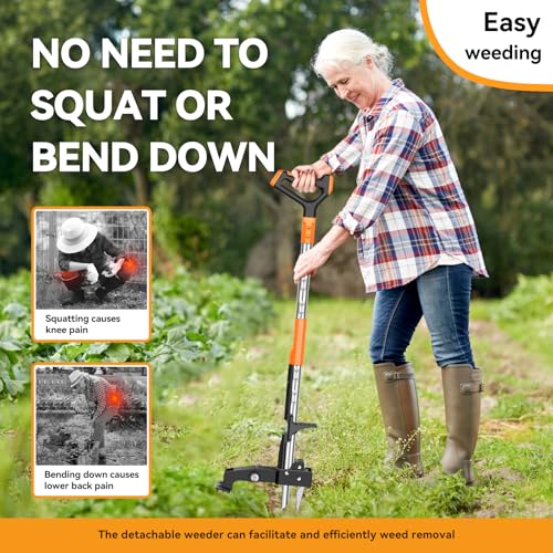 Fulljion Weed Puller Tool,No Bending/Kneeling for Lawn,Yard & Garden Tool