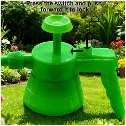 3 Pcs 1/2 Gallon Pump Sprayer Plastic, Handheld Pressure Sprayer, Garden Pump Sprayer Bottle with Adjustable Nozzle for Plants, Cleaning, Household Tasks, (Green) - color: Green