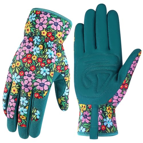 Gardening Gloves,Garden Gloves for Women Firm Grip Breathable Thorn Proof - color: Green