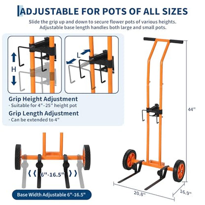 Garvee Plant Caddy with Wheels, 175 LBS Capacity - color: Orange