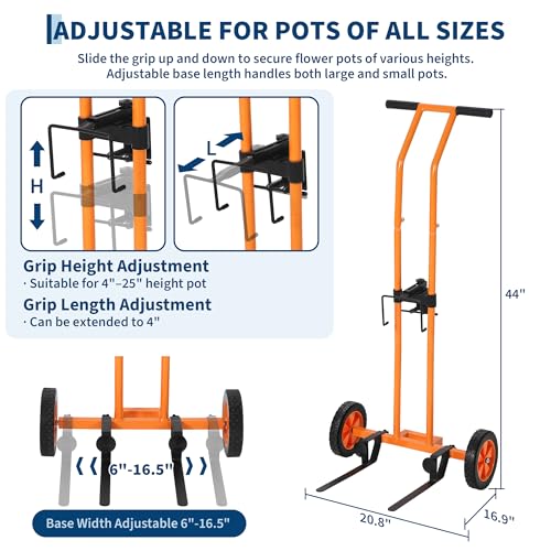 Garvee Plant Caddy with Wheels, 175 LBS Capacity - color: Orange