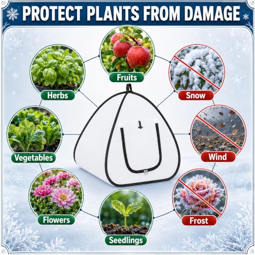 DECOHS 2 Pcs Pop Up Shrub Freeze Protection, Winter Plant Frost Cover Tents - color: 22''x22''x22''