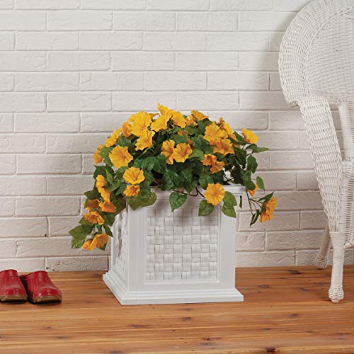 Fox Valley Traders Lightweight All-Weather Rattan-Style Planter Box - - color: White