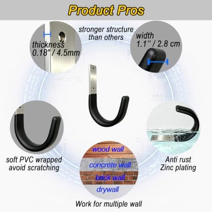 Heavy Duty Wall Hook Kit, Enhanced Garage Wall hooks, Tool Organizer