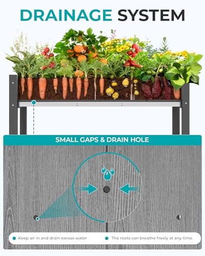 SERWALL Raised Garden Bed with Legs Set of 2-Gray - color: Gray, size: 2 pack
