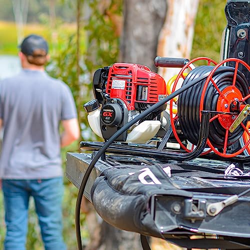 1.3HP Skid Sprayer Barrel Mount Only with Honda GX35 100ft Hose and 500 PSI Pump for Pest Control (Skid Sprayer + Conical Gun) - style: Skid Sprayer + Conical Gun