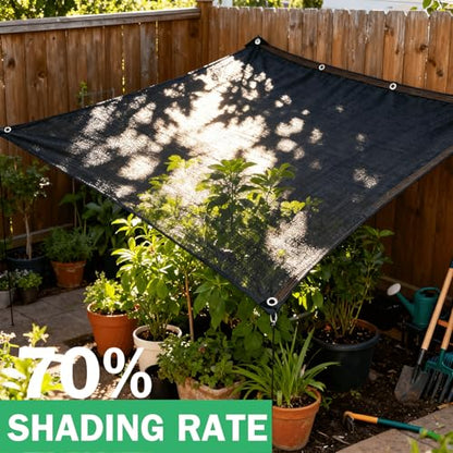Shade Cloth - for Plants Greenhouse, 70% Sunblock Shade Sails -for Outdoor Garden Pergola Patio Lawn Kennel Chicken Coop Easier to Hang Plant Shade Net Cover - size: 6'x6'