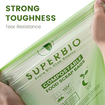 SUPERBIO 33 Gallon Compostable Yard Waste Bags, 120 Count Bulk - style: 33 gallon,120 count