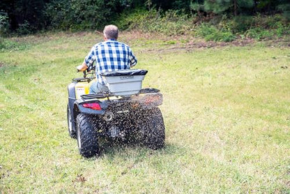 Yard Commander - 80 LB ATV/UTV Broadcast Spreader - 12-Volt Heavy Duty Motor - Salt, Seed, Fertilizer & More - Adjustable Drop Rate - Included Hopper Cover - Mounts to Front or Rear Utility Rack