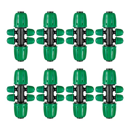 10 Pcs 1/2 to 1/4 inch Garden Hose Tubing Irrigation Fittings - size: 10 PCS 1/2" to 1/4" 6-Way Connectors