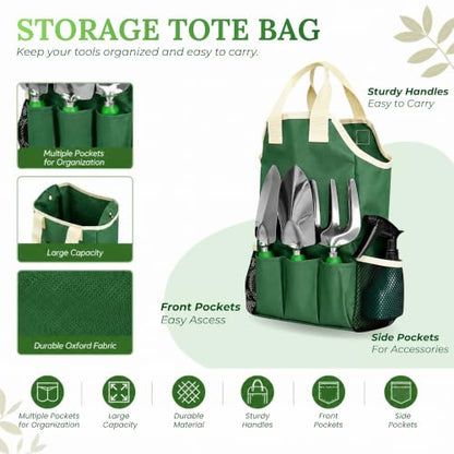 GardenHOME 11-Piece Gardening Tool Set – Garden Kit with Tote Bag, Apron & Accessories, Perfect Gardening Gifts for Women, Moms, and Beginners - style: 11piece