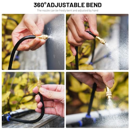 Thiswing 360° Adjustable Drip Irrigation System with 32 Nozzles - size: 100FT